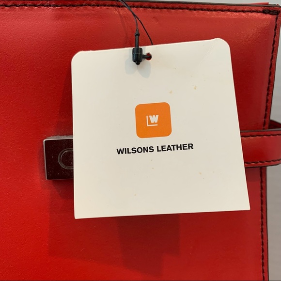 Wilson's bright orange ladies leather brief case.  Striking color.  Fully lined. - Picture 4 of 11